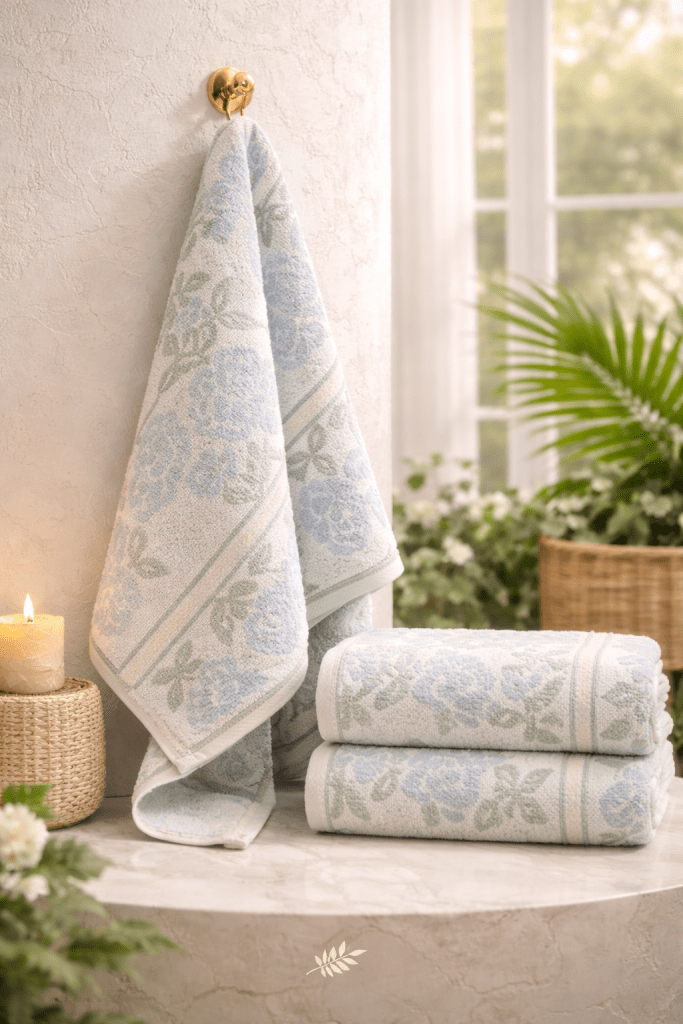 Nature Bliss Jacquard Hand Towel  (Pack of 2)